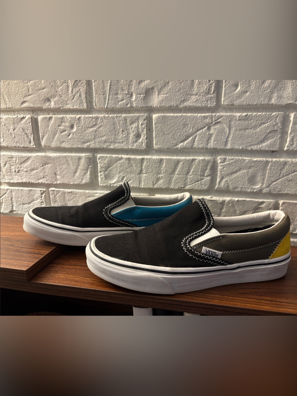 Women’s Black Slip-On Canvas Shoes with Accent Colors